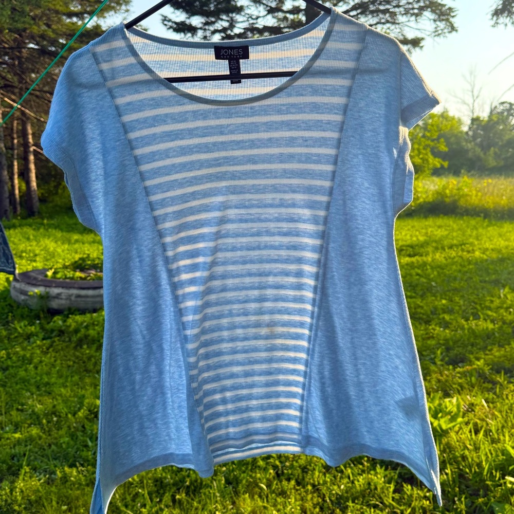 Jones New York Blue Striped Women's Top